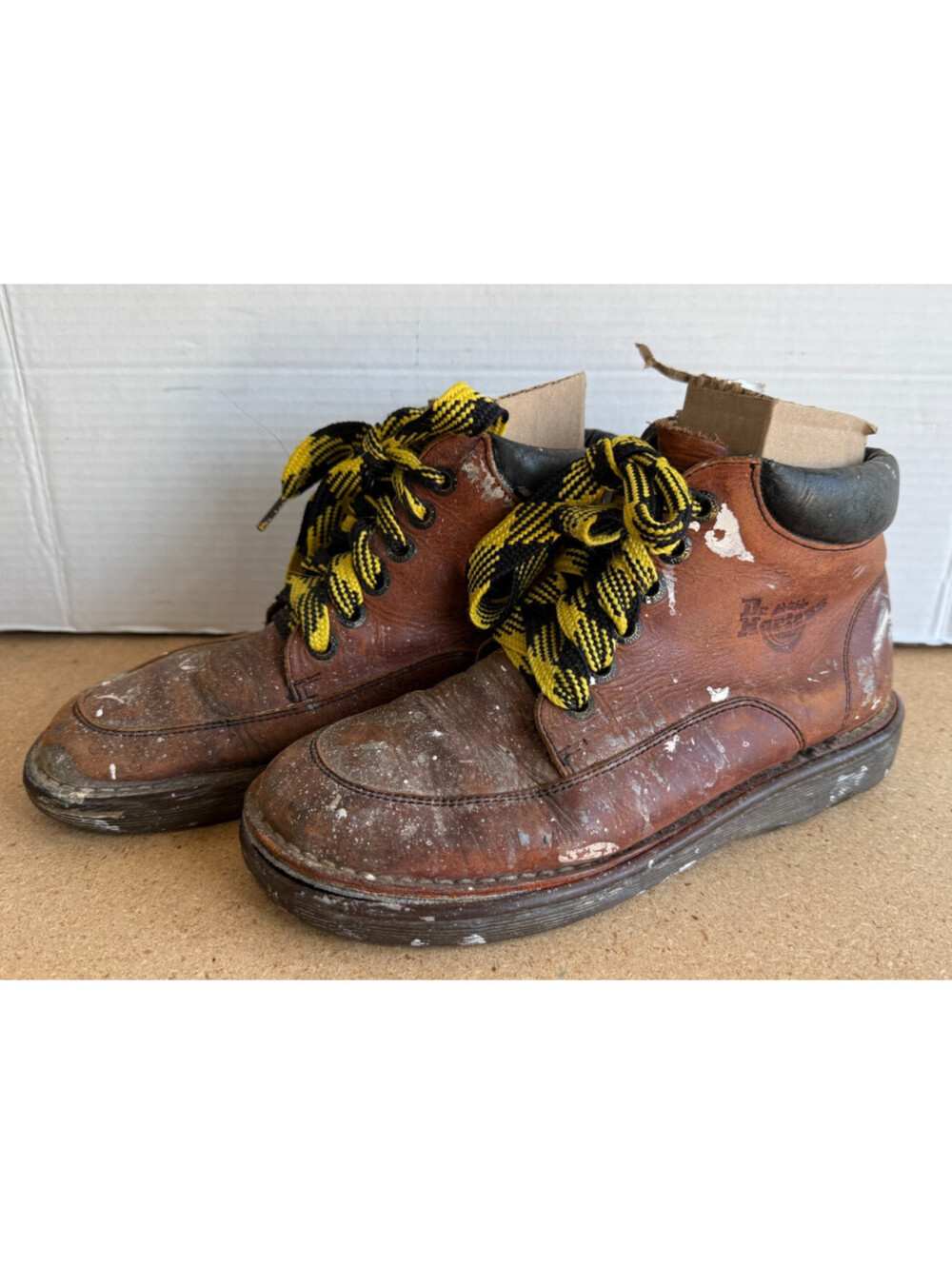 *FLAW* VTG Mens Sz 8 Dr. Marten Brown Work Boots - NEEDS OUTSOLE REPLACED